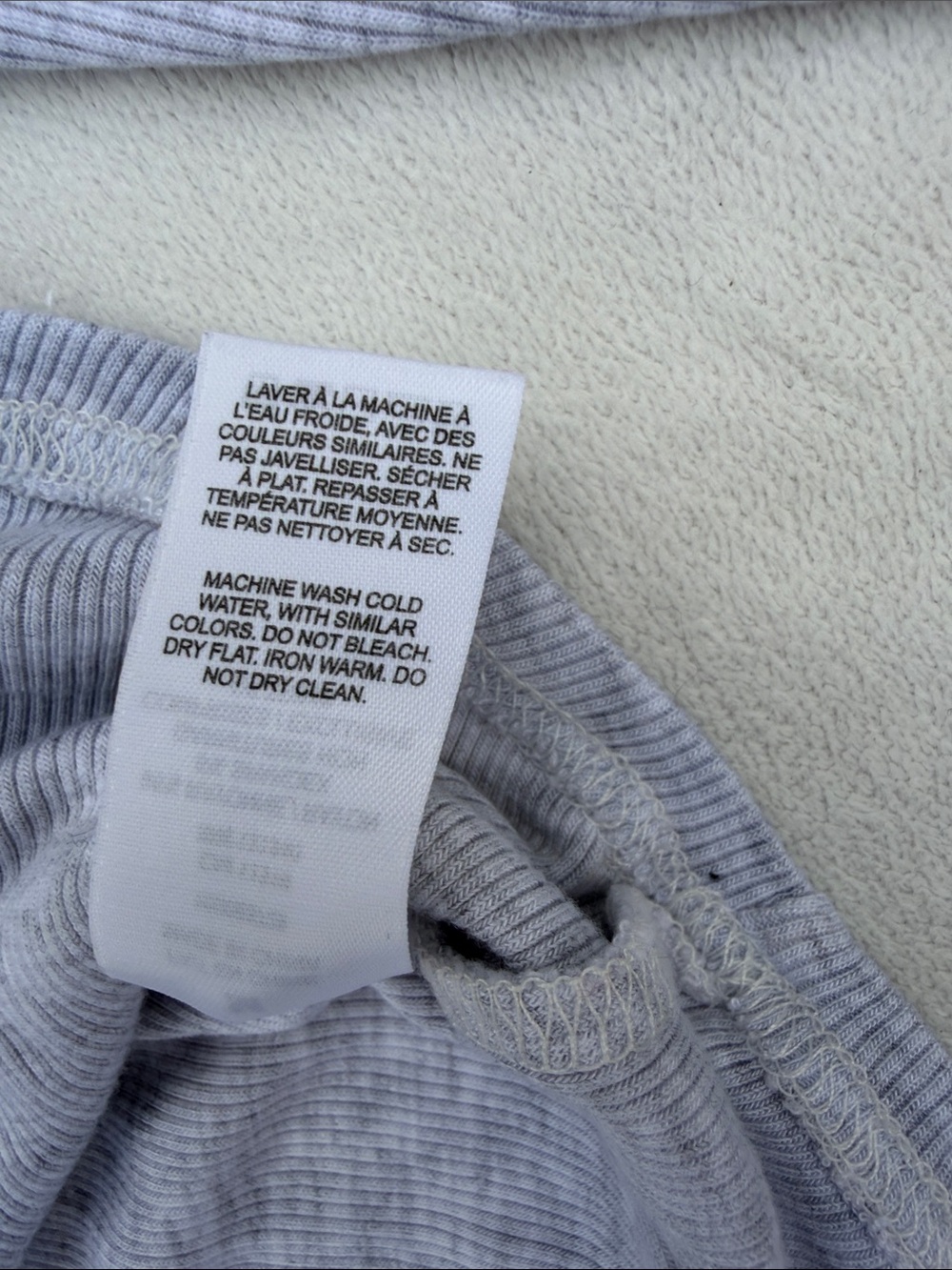 Garage Light Gray Ribbed Long-Sleeve Henley Crop Top - Picture 5 of 8